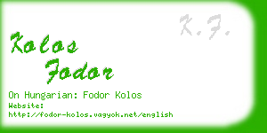 kolos fodor business card